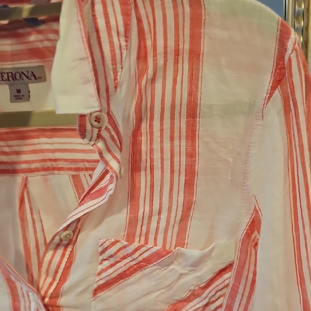 Red Long Sleeve Button Down Shirt - Picture 8 of 9